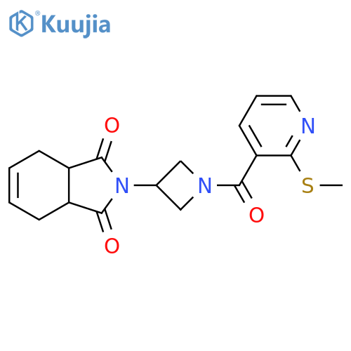 2-[1-(2-methylsulfanylpyridine-3-carbonyl)azetidin-3-yl]-3a,4,7,7a-tetrahydroisoindole-1,3-dione structure