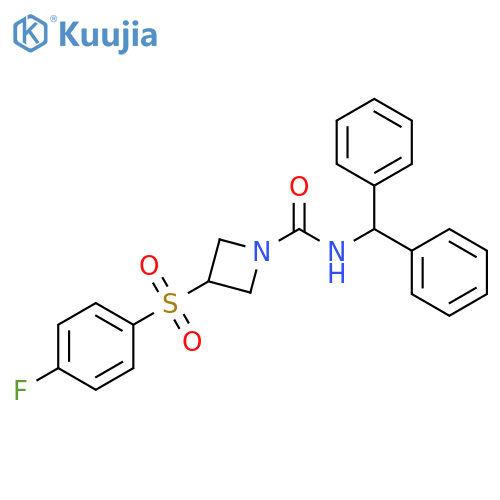 N-(diphenylmethyl)-3-(4-fluorobenzenesulfonyl)azetidine-1-carboxamide structure