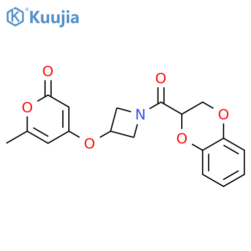 4-[1-(2,3-dihydro-1,4-benzodioxine-3-carbonyl)azetidin-3-yl]oxy-6-methylpyran-2-one structure