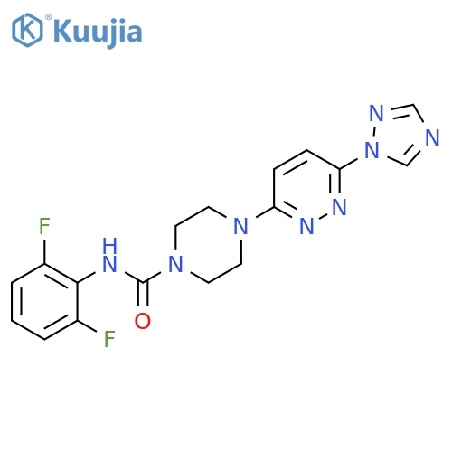N-(2,6-Difluorophenyl)-4-[6-(1H-1,2,4-triazol-1-yl)-3-pyridazinyl]-1-piperazinecarboxamide structure