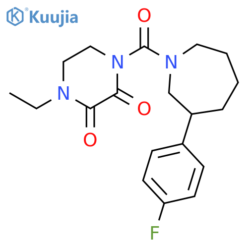 1-Ethyl-4-[[3-(4-fluorophenyl)hexahydro-1H-azepin-1-yl]carbonyl]-2,3-piperazinedione structure