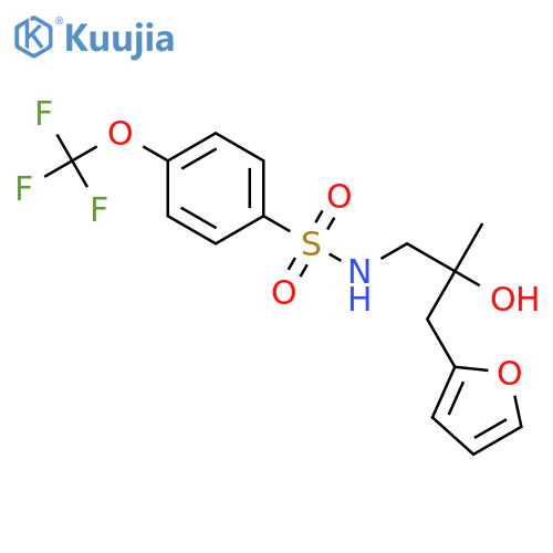 N-{2-[(furan-2-yl)methyl]-2-hydroxypropyl}-4-(trifluoromethoxy)benzene-1-sulfonamide structure