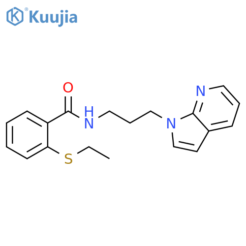 2-(ethylsulfanyl)-N-(3-{1H-pyrrolo[2,3-b]pyridin-1-yl}propyl)benzamide structure