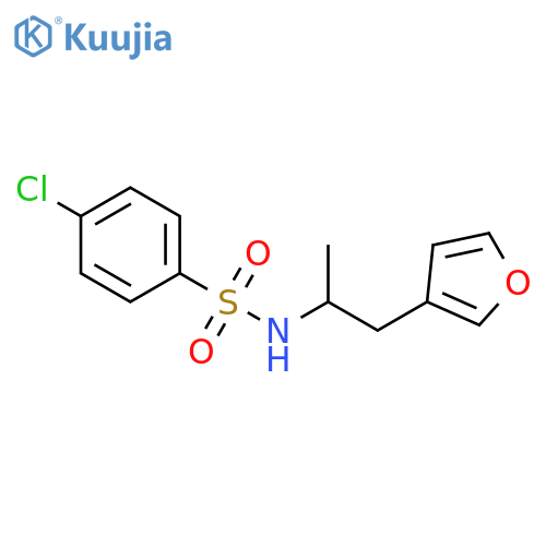 4-chloro-N-[1-(furan-3-yl)propan-2-yl]benzene-1-sulfonamide structure