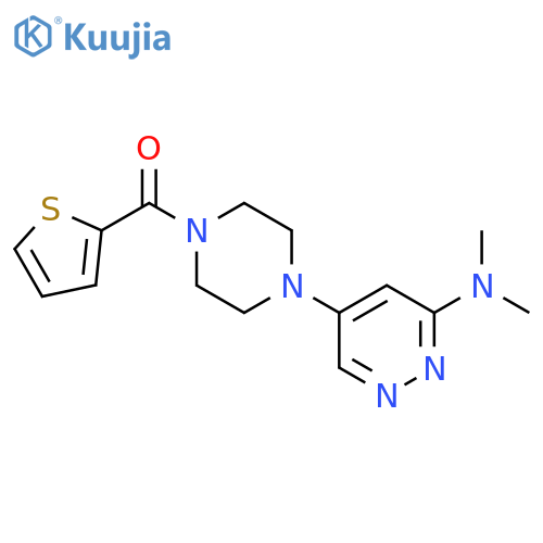 N,N-dimethyl-5-[4-(thiophene-2-carbonyl)piperazin-1-yl]pyridazin-3-amine structure