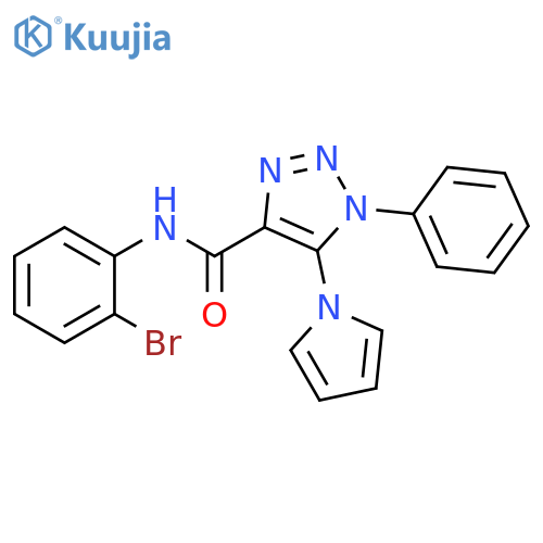 N-(2-bromophenyl)-1-phenyl-5-(1H-pyrrol-1-yl)-1H-1,2,3-triazole-4-carboxamide structure