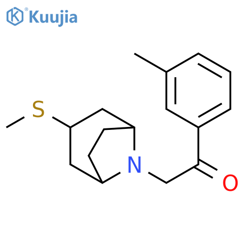 2-(3-methylphenyl)-1-[3-(methylsulfanyl)-8-azabicyclo[3.2.1]octan-8-yl]ethan-1-one structure