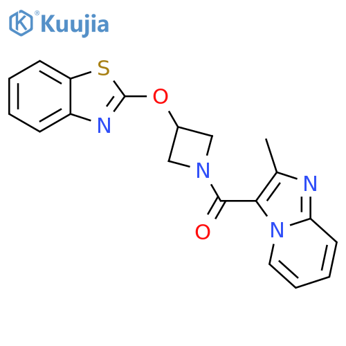 2-[(1-{2-methylimidazo[1,2-a]pyridine-3-carbonyl}azetidin-3-yl)oxy]-1,3-benzothiazole structure