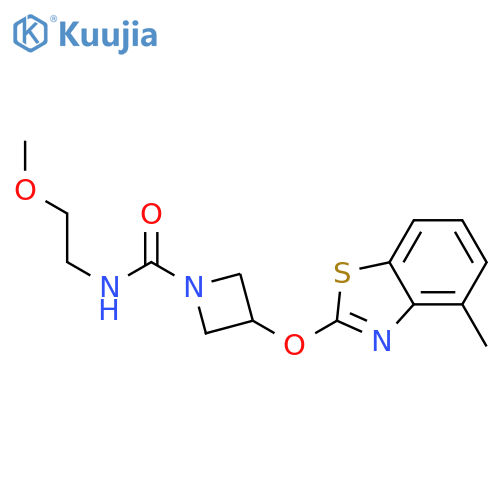 N-(2-methoxyethyl)-3-[(4-methyl-1,3-benzothiazol-2-yl)oxy]azetidine-1-carboxamide structure