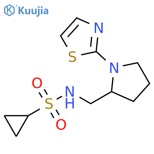N-{[1-(1,3-thiazol-2-yl)pyrrolidin-2-yl]methyl}cyclopropanesulfonamide structure