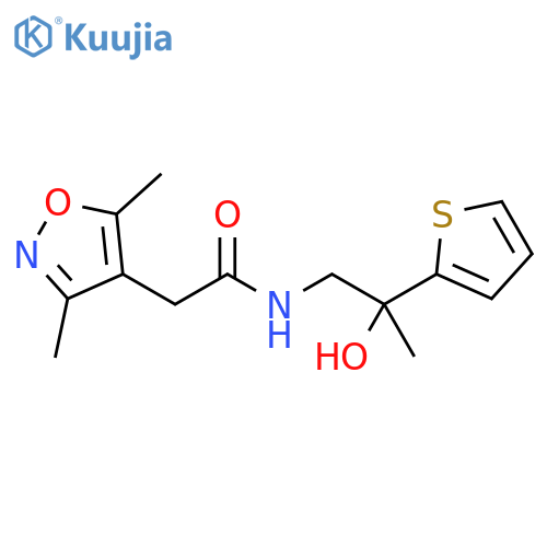 2-(3,5-dimethyl-1,2-oxazol-4-yl)-N-[2-hydroxy-2-(thiophen-2-yl)propyl]acetamide structure