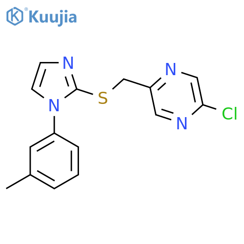 2-chloro-5-({[1-(3-methylphenyl)-1H-imidazol-2-yl]sulfanyl}methyl)pyrazine structure