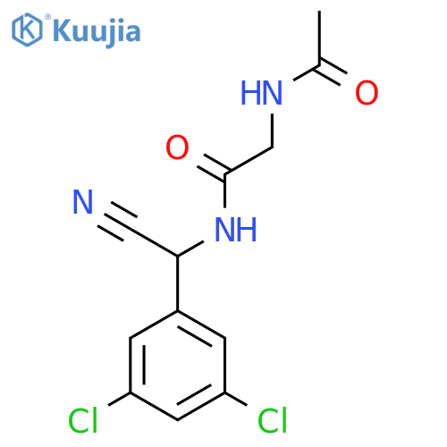 N-[cyano(3,5-dichlorophenyl)methyl]-2-acetamidoacetamide structure