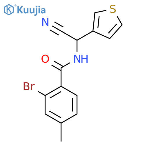 2-bromo-N-[cyano(thiophen-3-yl)methyl]-4-methylbenzamide structure