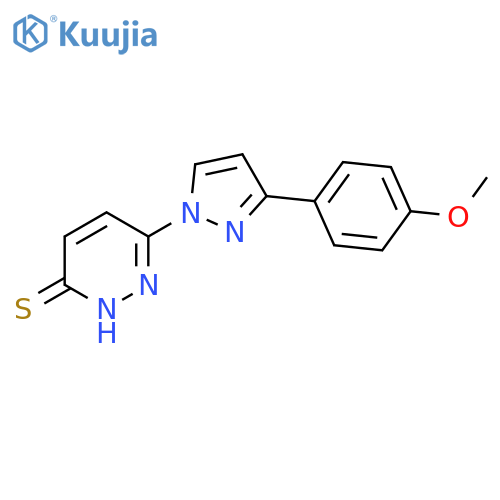 6-3-(4-Methoxyphenyl)-1H-pyrazol-1-ylpyridazine-3-thiol structure