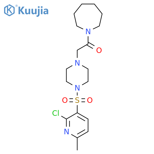 1-(Azepan-1-yl)-2-{4-[(2-chloro-6-methylpyridin-3-yl)sulfonyl]piperazin-1-yl}ethan-1-one structure