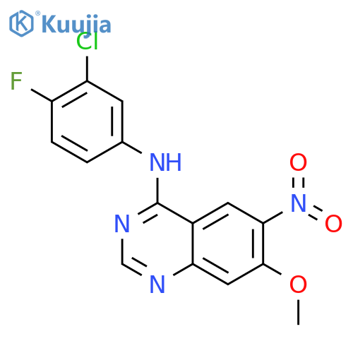 N-(3-Chloro-4-fluorophenyl)-7-methoxy-6-nitroquinazolin-4-amine structure