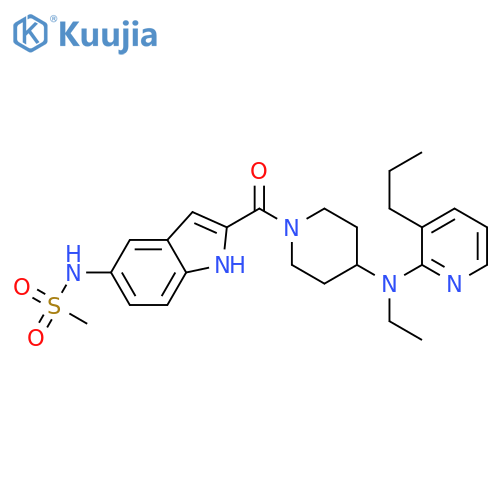 N-[2-({4-[ethyl(3-propylpyridin-2-yl)amino]piperidin-1-yl}carbonyl)-1H-indol-5-yl]methanesulfonamide structure