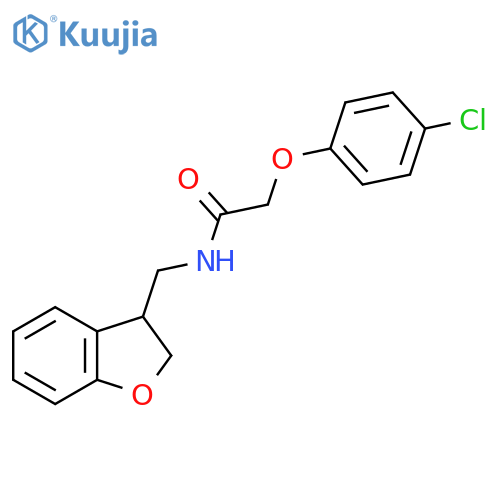 2-(4-chlorophenoxy)-N-[(2,3-dihydro-1-benzofuran-3-yl)methyl]acetamide structure