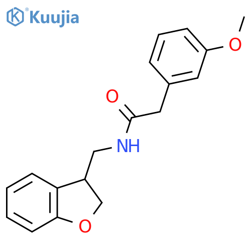 N-[(2,3-dihydro-1-benzofuran-3-yl)methyl]-2-(3-methoxyphenyl)acetamide structure