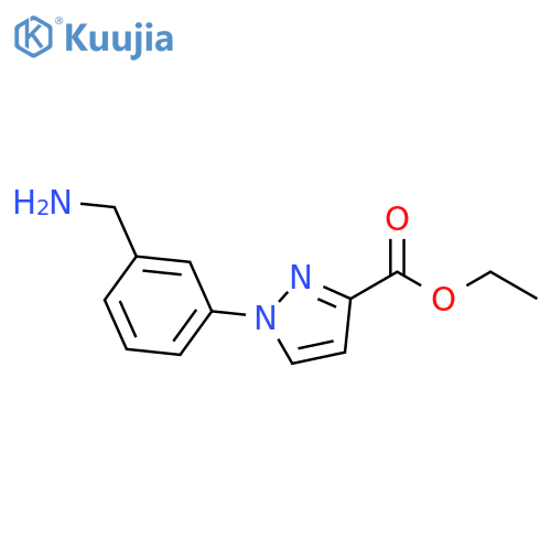 1H-Pyrazole-3-carboxylic acid, 1-[3-(aminomethyl)phenyl]-, ethyl ester structure