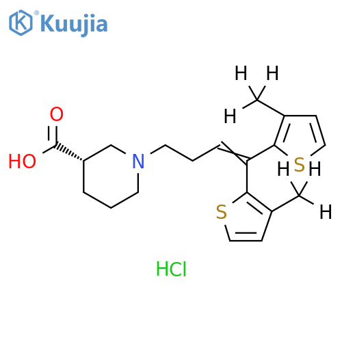 (3S)-1-4,4-Bis3-(trideuteriomethyl)thiophen-2-ylbut-3-enylpiperidine-3-carboxylic acid hydrochloride structure
