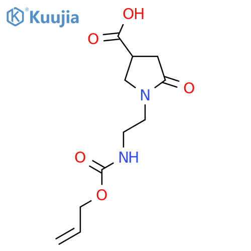 5-Oxo-1-(2-{[(prop-2-en-1-yloxy)carbonyl]amino}ethyl)pyrrolidine-3-carboxylic acid structure