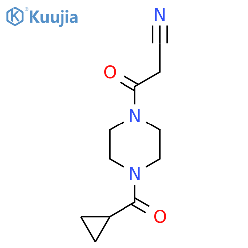 3-(4-(Cyclopropanecarbonyl)piperazin-1-yl)-3-oxopropanenitrile structure