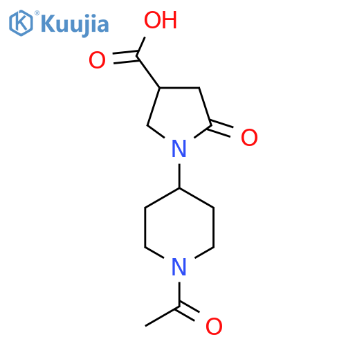 1-(1-Acetylpiperidin-4-yl)-5-oxopyrrolidine-3-carboxylic acid structure