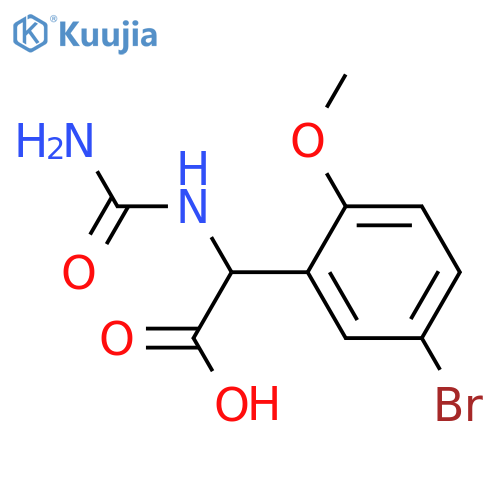 2-(5-bromo-2-methoxyphenyl)-2-(carbamoylamino)acetic acid structure