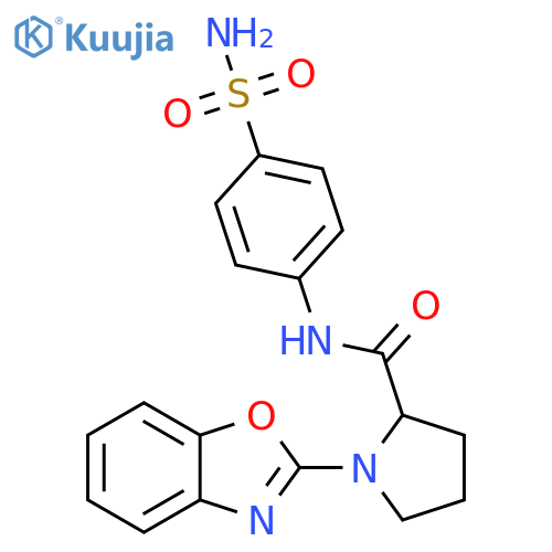 1-(1,3-benzoxazol-2-yl)-N-(4-sulfamoylphenyl)pyrrolidine-2-carboxamide structure