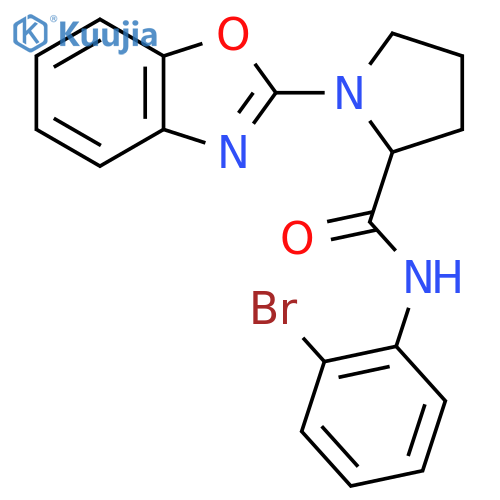 1-(1,3-benzoxazol-2-yl)-N-(2-bromophenyl)pyrrolidine-2-carboxamide structure
