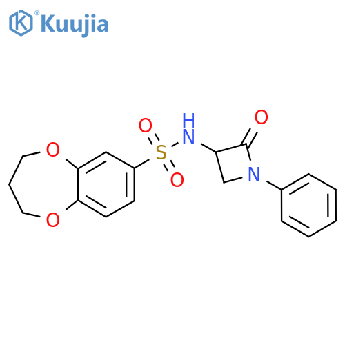 N-(2-oxo-1-phenylazetidin-3-yl)-3,4-dihydro-2H-1,5-benzodioxepine-7-sulfonamide structure