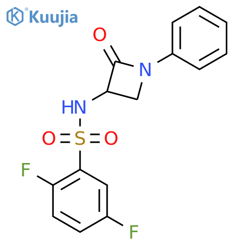 2,5-difluoro-N-(2-oxo-1-phenylazetidin-3-yl)benzene-1-sulfonamide structure