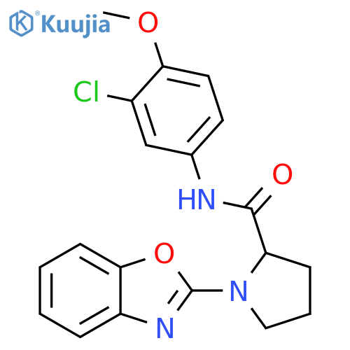 1-(1,3-benzoxazol-2-yl)-N-(3-chloro-4-methoxyphenyl)pyrrolidine-2-carboxamide structure