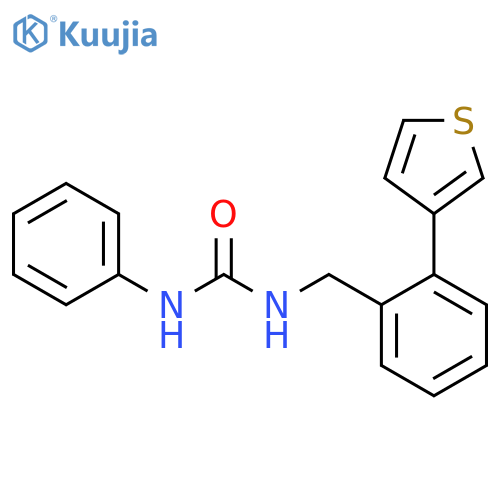 1-phenyl-3-[(2-thiophen-3-ylphenyl)methyl]urea structure