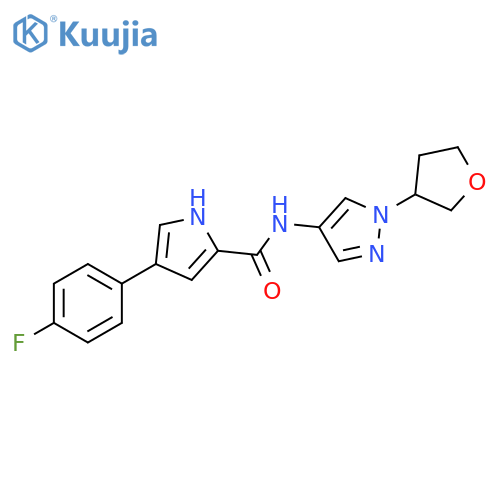 4-(4-Fluorophenyl)-N-[1-(tetrahydro-3-furanyl)-1H-pyrazol-4-yl]-1H-pyrrole-2-carboxamide structure