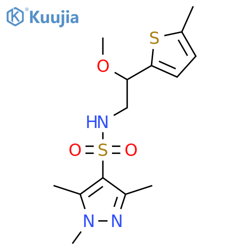N-(2-methoxy-2-(5-methylthiophen-2-yl)ethyl)-1,3,5-trimethyl-1H-pyrazole-4-sulfonamide structure