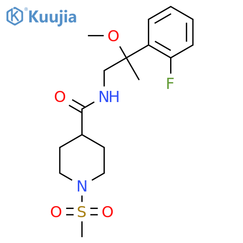 N-(2-(2-fluorophenyl)-2-methoxypropyl)-1-(methylsulfonyl)piperidine-4-carboxamide structure