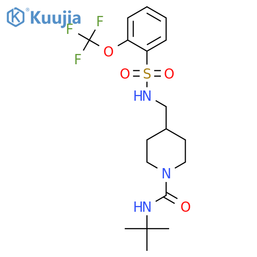 N-tert-butyl-4-{2-(trifluoromethoxy)benzenesulfonamidomethyl}piperidine-1-carboxamide structure