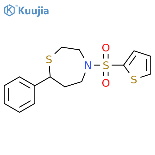 7-phenyl-4-(thiophene-2-sulfonyl)-1,4-thiazepane structure