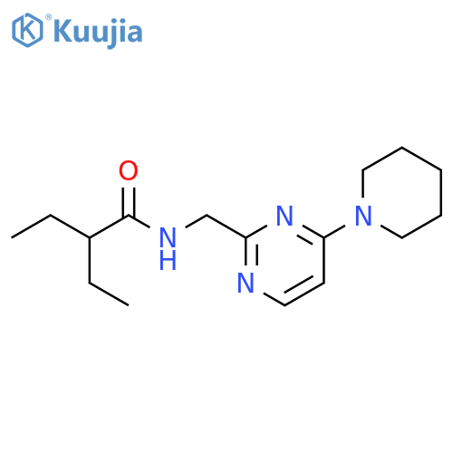 2-ethyl-N-{[4-(piperidin-1-yl)pyrimidin-2-yl]methyl}butanamide structure