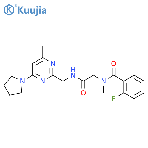 2-1-(2-fluorophenyl)-N-methylformamido-N-{4-methyl-6-(pyrrolidin-1-yl)pyrimidin-2-ylmethyl}acetamide structure