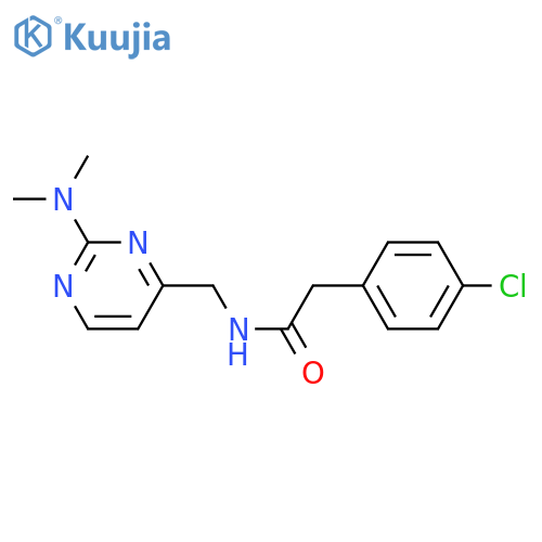 2-(4-chlorophenyl)-N-{[2-(dimethylamino)pyrimidin-4-yl]methyl}acetamide structure