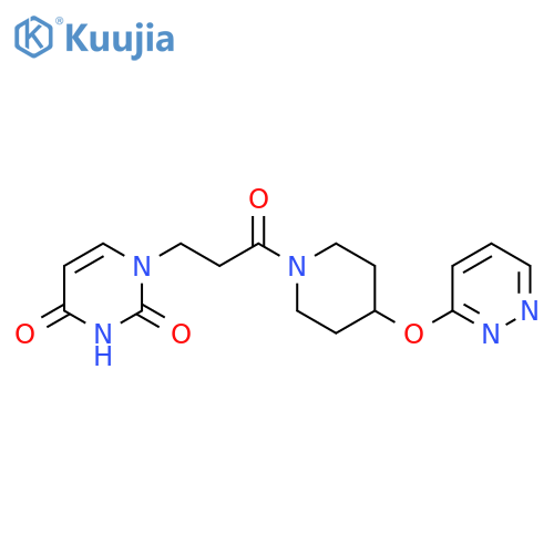 1-{3-oxo-3-[4-(pyridazin-3-yloxy)piperidin-1-yl]propyl}-1,2,3,4-tetrahydropyrimidine-2,4-dione structure