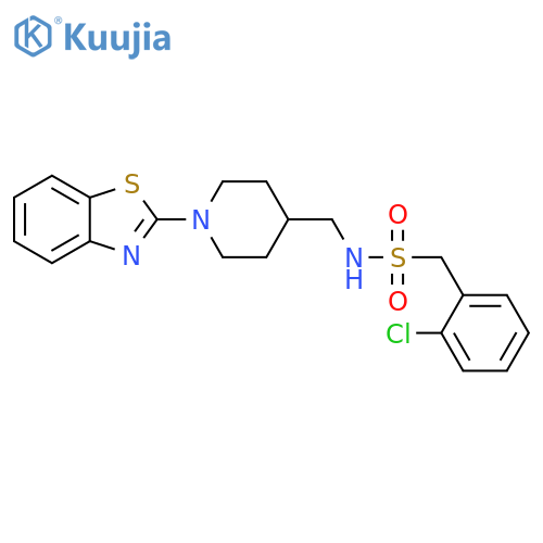 N-{[1-(1,3-benzothiazol-2-yl)piperidin-4-yl]methyl}-1-(2-chlorophenyl)methanesulfonamide structure