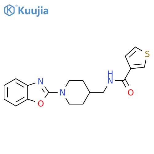 N-{[1-(1,3-benzoxazol-2-yl)piperidin-4-yl]methyl}thiophene-3-carboxamide structure