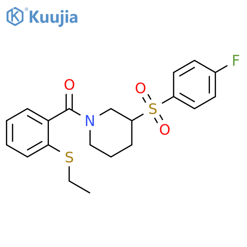 1-[2-(ethylsulfanyl)benzoyl]-3-(4-fluorobenzenesulfonyl)piperidine structure