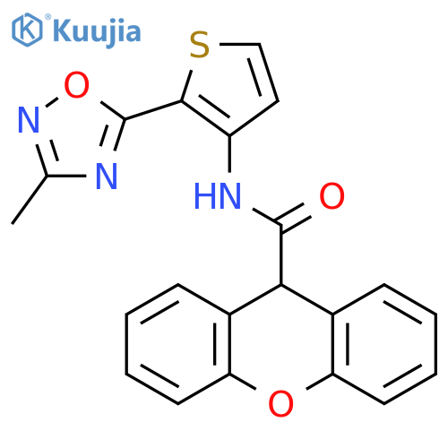 N-[2-(3-methyl-1,2,4-oxadiazol-5-yl)thiophen-3-yl]-9H-xanthene-9-carboxamide structure