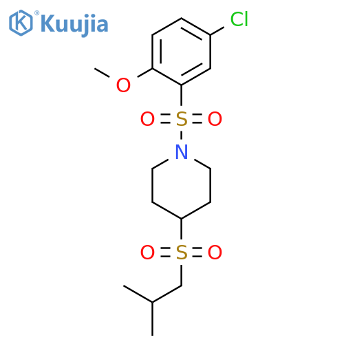 1-(5-chloro-2-methoxybenzenesulfonyl)-4-(2-methylpropanesulfonyl)piperidine structure